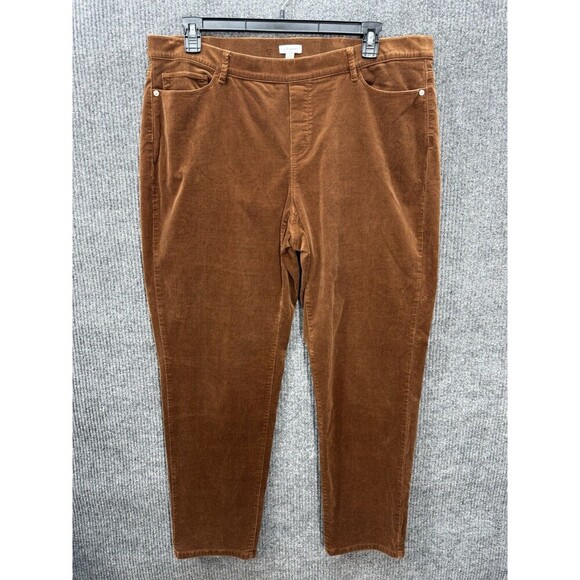 J. Jill Pants - J. Jill Corduroy Pants Womens 2X Brown Pull On Straight Leg Pockets High Rise
